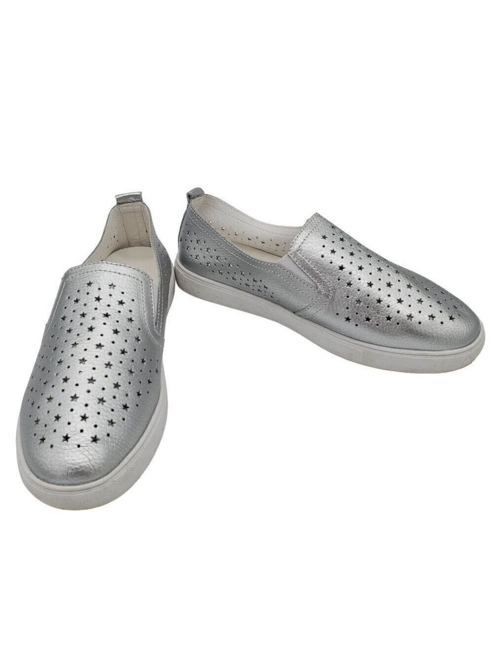 Unbranded Women's Silver Star Pattern Comfort Shoes Sneakers Size 40 - 41.5